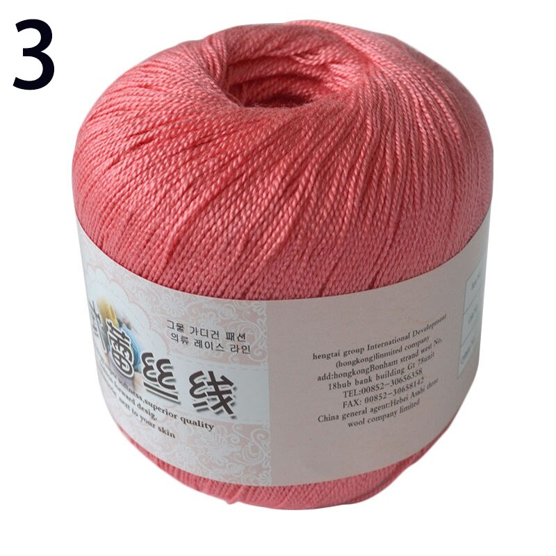 50g/ball DIY Lace Cotton Yarn Sewing Thread Crochet Thread Hand Knitting Cotton Cord Mercerized: 03
