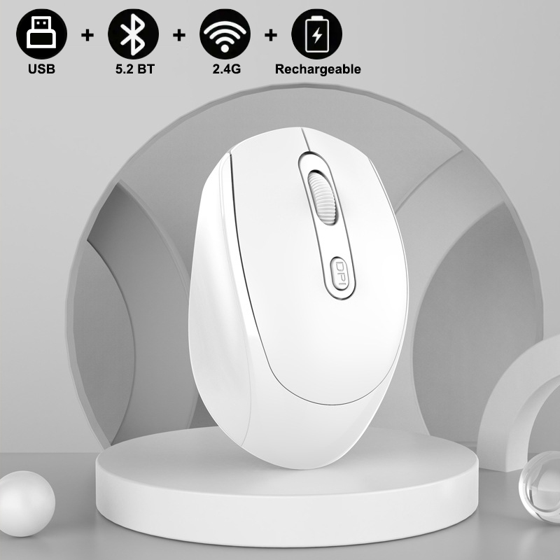 Bezprzewodowa mysz kompatybilna z Bluetooth 2.4G przenośna ergonomiczne myszy do laptopa Tablet Notebook biurowy ładowalna mysz do gier: green
