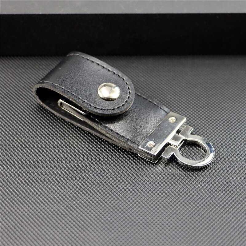 USB flash drive Leather metal keyring Pendrive creativo USB 2.0 32gb 16gb 8gb 4gb