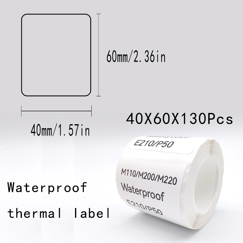 5PK YLF23 E210 Label Paper Sticker 50*30mm Use for P50 Thermal Label Printer M110 Label Maker DIY adhesive Label Tape: pink