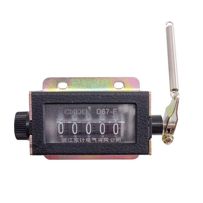 D67-F 5 Digit Pull Counter Mechanical Resettable Manual Pull Stroke Tally Counter Resettable Hand Tally Stroke Click Counter: Default Title