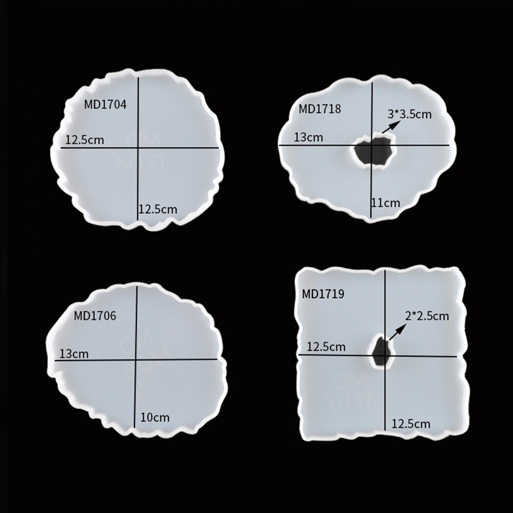 4 sztuk DIY Coaster formy zestaw dekoracyjne rękodzieła blacha do pieczenia baza okrągłe żywicy epoksydowej formy biżuteria silikonowa Making: coaster04 18 06 19