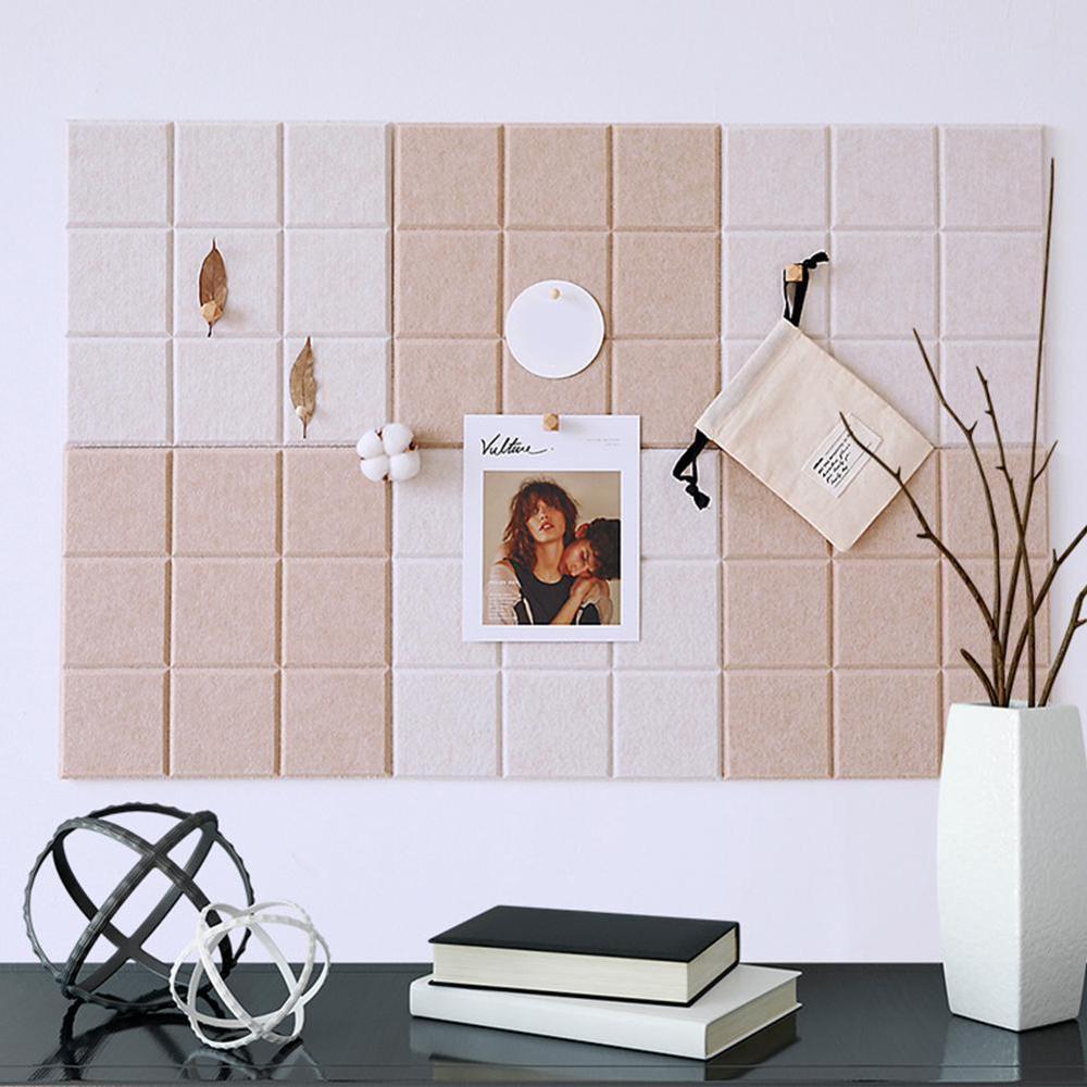 30*30cm Checkerboard Message Board Cork Wall Sticker Wall Board Wooden Checkerboard Felt Message Sticker V5K0