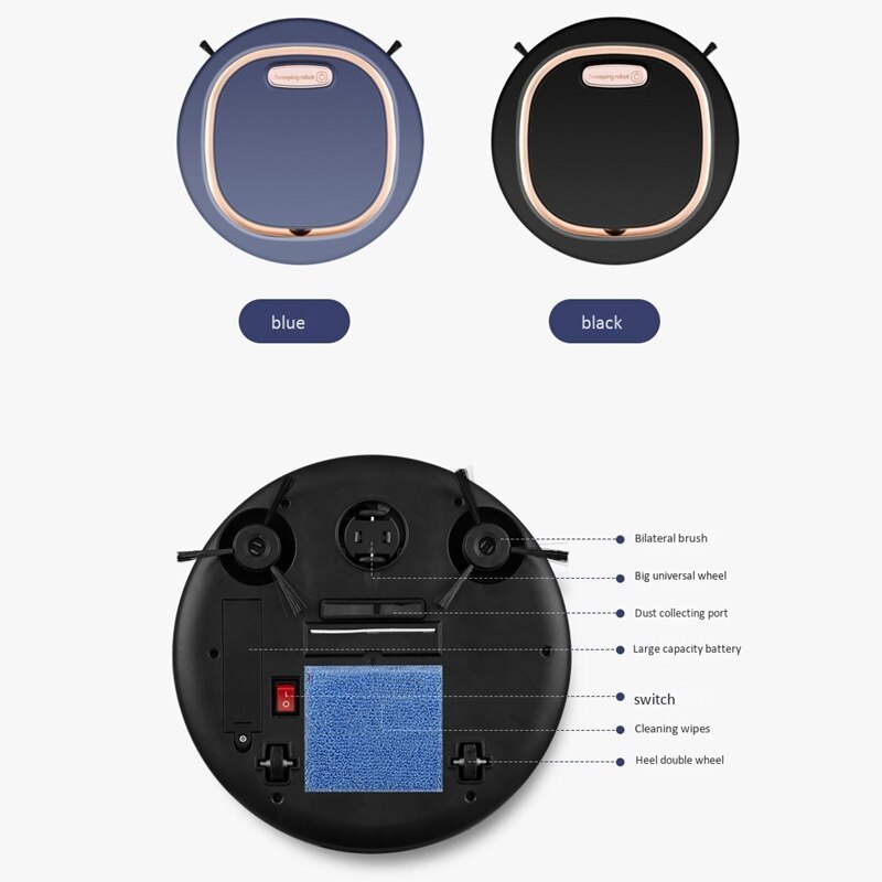 Robot Vacuum Cleaner, Strong Suction, Inteligent Super Thin Robot Vacuum Cleaner Rechargeable Auto Robot Cleaner