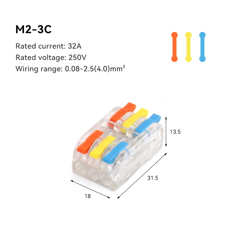 1/5/10 PCS Mini Snelle Bedrading Kabel Connectors Universele Compact Splitter Elektrische Geleiders Push-in Thuis klemmenblok: MULTI / Onder 5 Stks