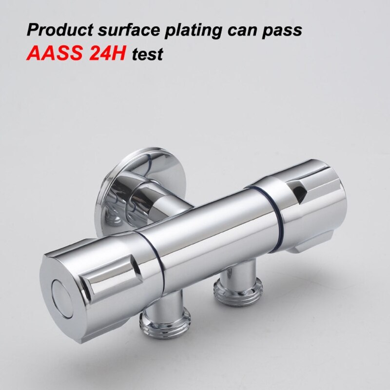 Silvery Copper Double Switch Outlet Angle Valve Toilet Bidet Shower Faucet Bathroom Accessories Outlet Angle Valves G1/2
