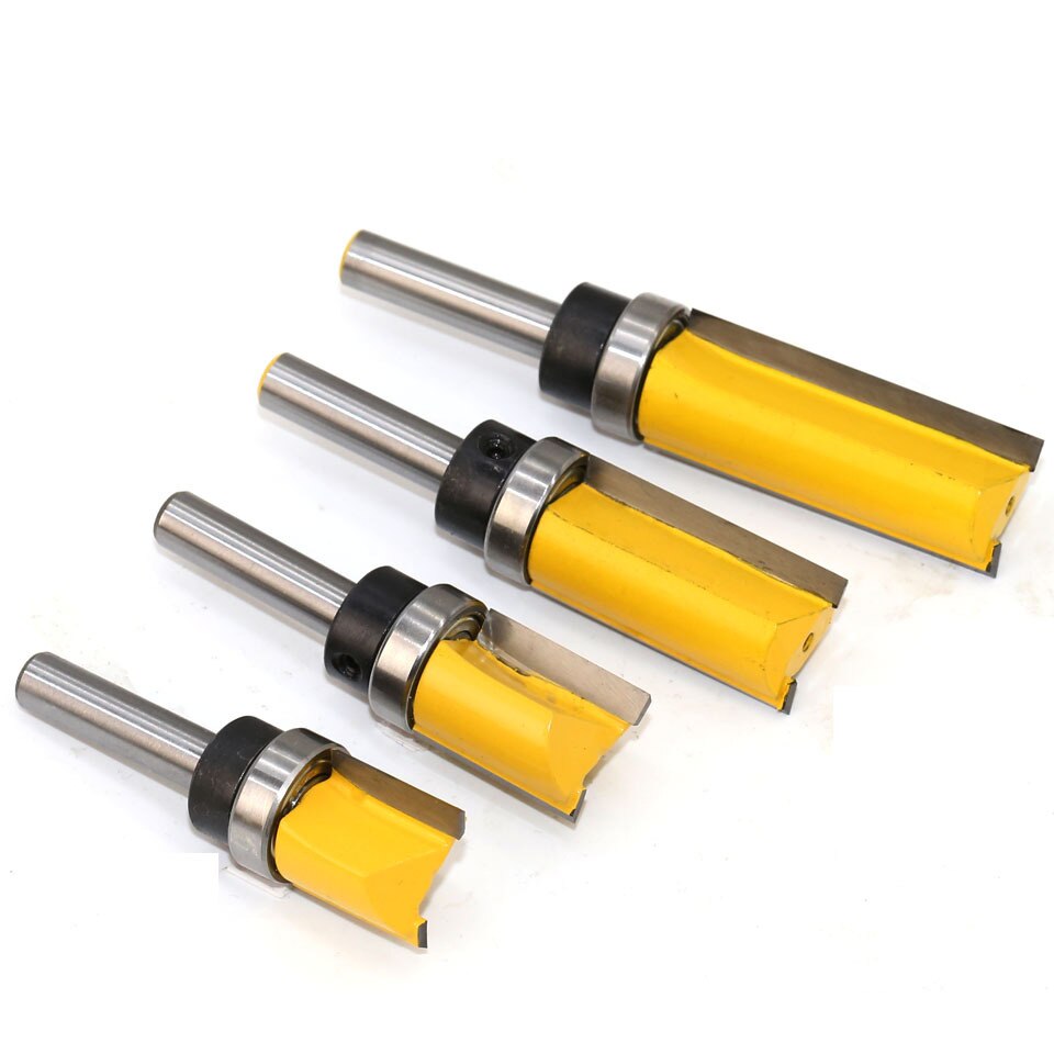 1pc 8mm skaft fræser træudskæring skabelon trim hængsel borefræser bit lige endefræser trimmer rengøring flush trim