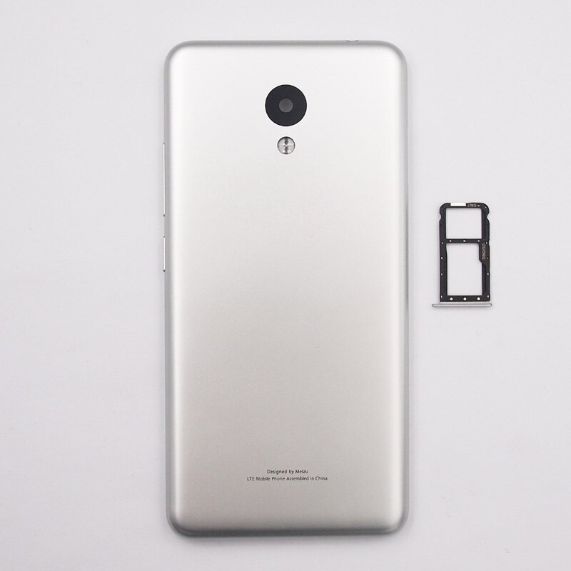 BaanSam Battery Door Back Cover Housing Case For MEIZU M5C M710H 5 Inch With Camera Lens+Power Volume Buttons+SIM Card Tray: Silver