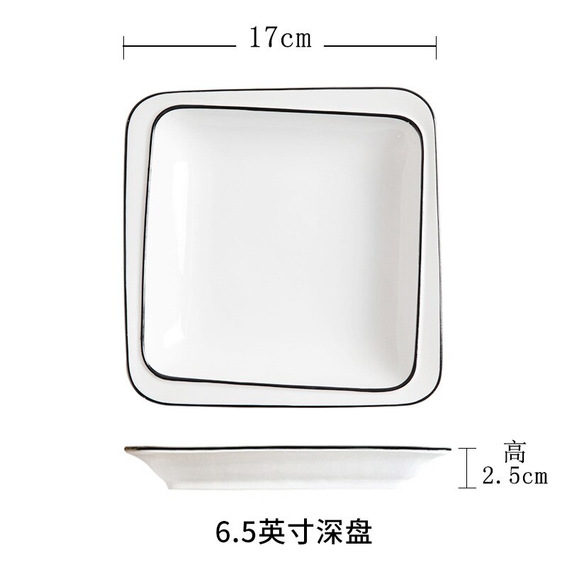 Dinner plate ceramic tableware set afternoon tea snack dessert outdoor party dinner plate family restaurant supplies plate set: D