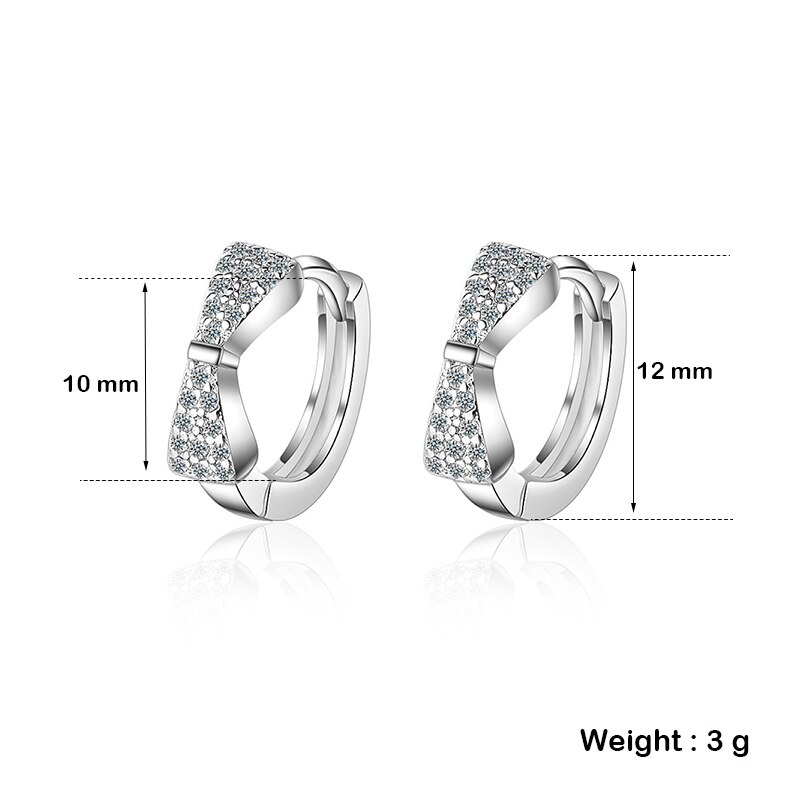 Bonito romântico rosegold hoop brincos simples arco-nó cristal zircônia brinco para mulheres jóias de alta qualidade