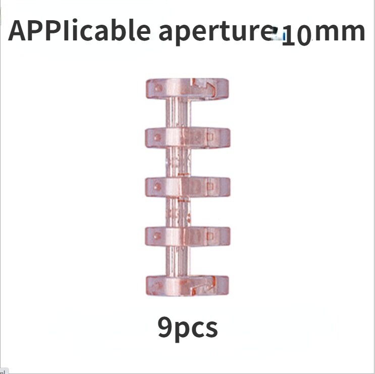 9Pcs 5 Gat Ring Binding Ring Segment Binding Ring Poreuze Punch Losbladige Papier Plastic Clip Toepasselijk Diafragma 10Mm: 05
