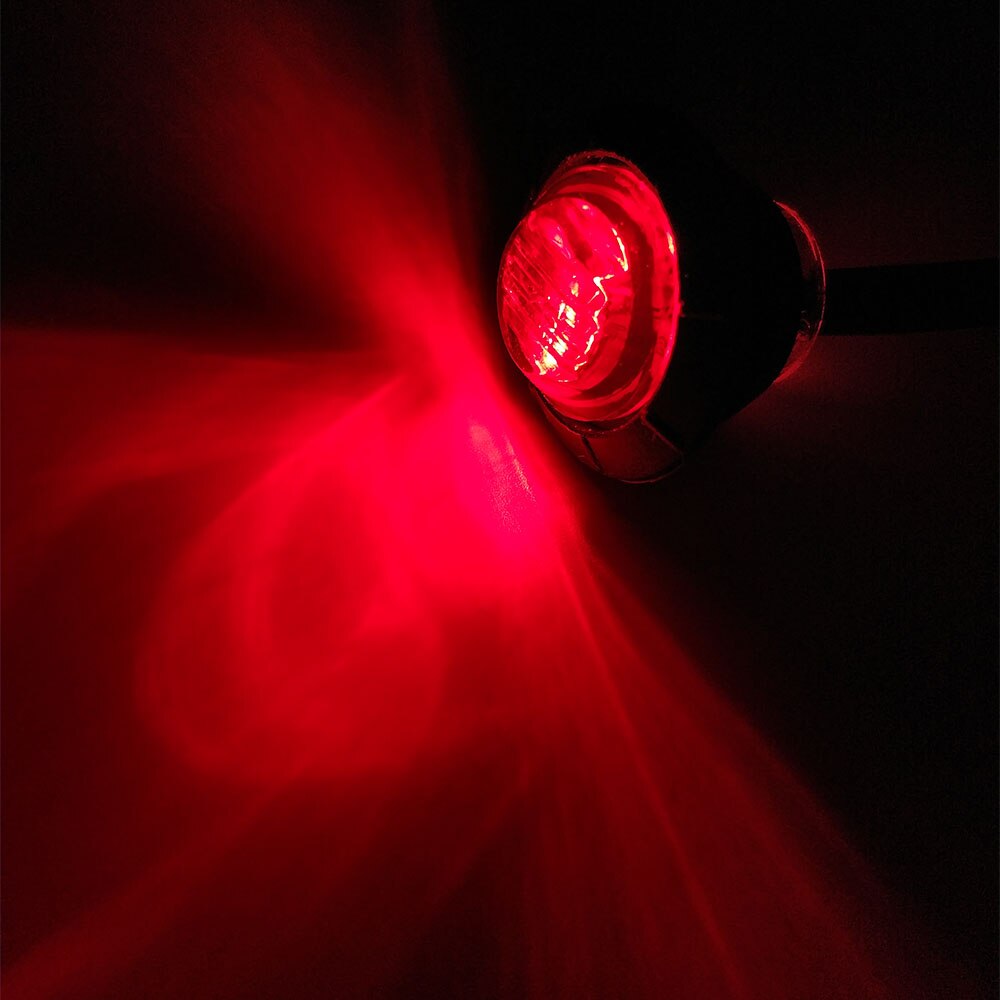 2Pcs Waterdichte Rode Side Marker Indicatoren Licht Led 12V Kogel Lamp 3/4 &quot;Voor Truck Trailer Achterlichten