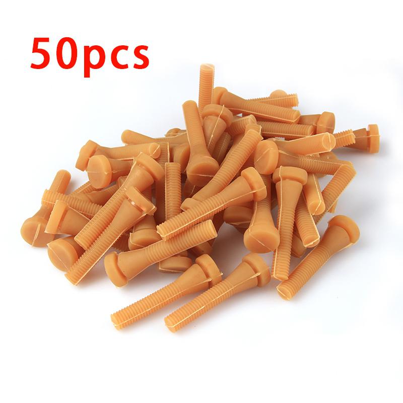 50 stk fjerkræ gummi stang vagtel længde 6.5cm gummi pluk fingre fjernelse maskine lim stick plucker: Gul
