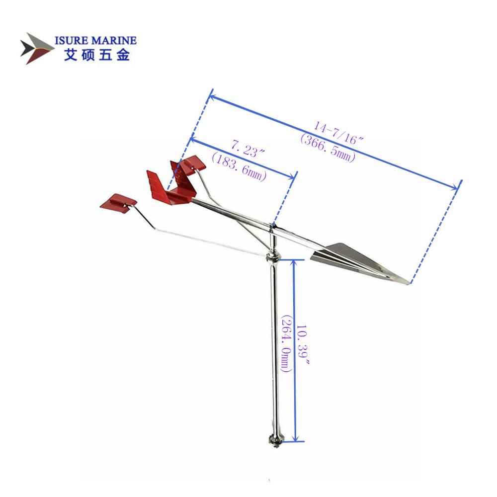 ISURE MARINE 1Pcs Stainless Steel 304 Wind Direction Indicator For Boat / Sailing Masts