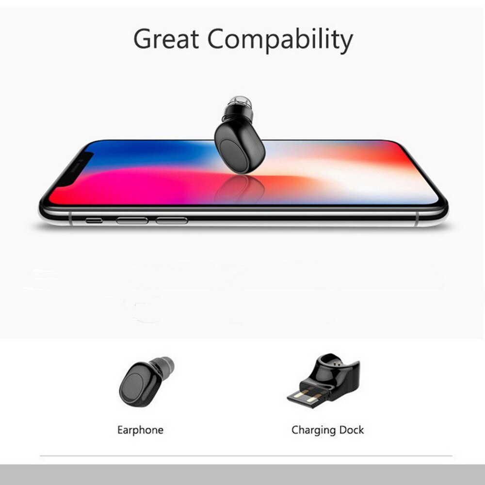 4,1 Chip Mini Bluetooth Kopfhörer Drahtlose Ohrhörer Bluetooth Kopfhörer mit Mic Ohr haken Unsichtbare Kopfhörer USB Ladegerät Dock