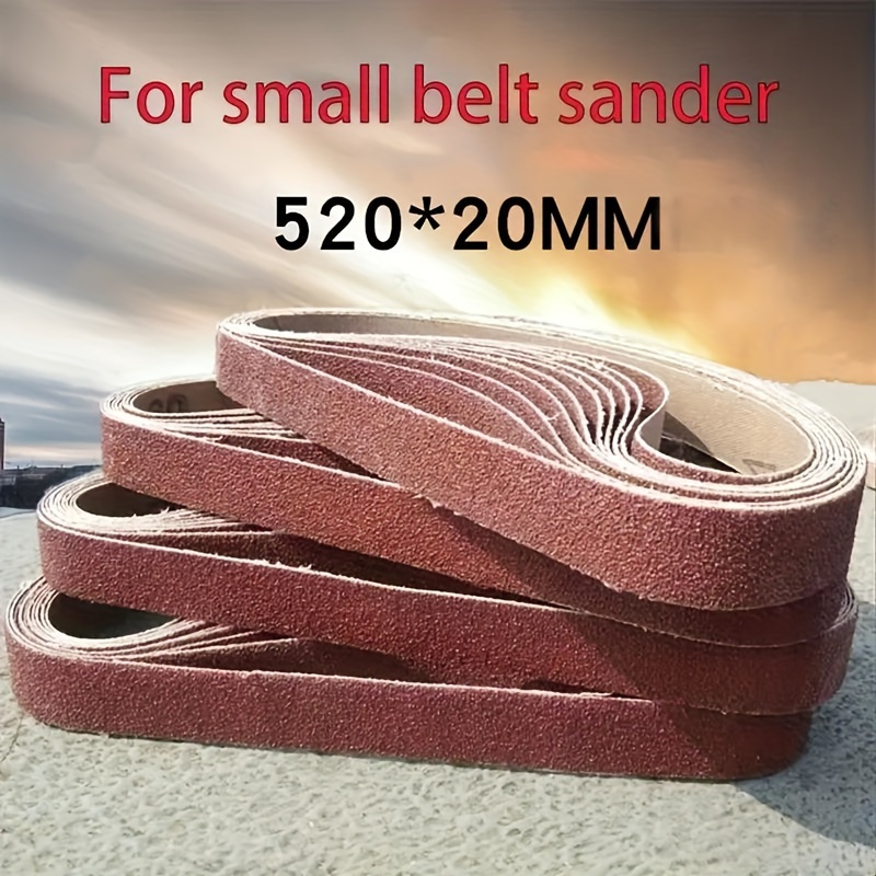 520x20mm 10 stuks 60/100/240/320/800 # Kleine mini-bandschuurmachine voor het slijpen van roestvrij staal, polijsten, roestverwijdering, schuurdoek