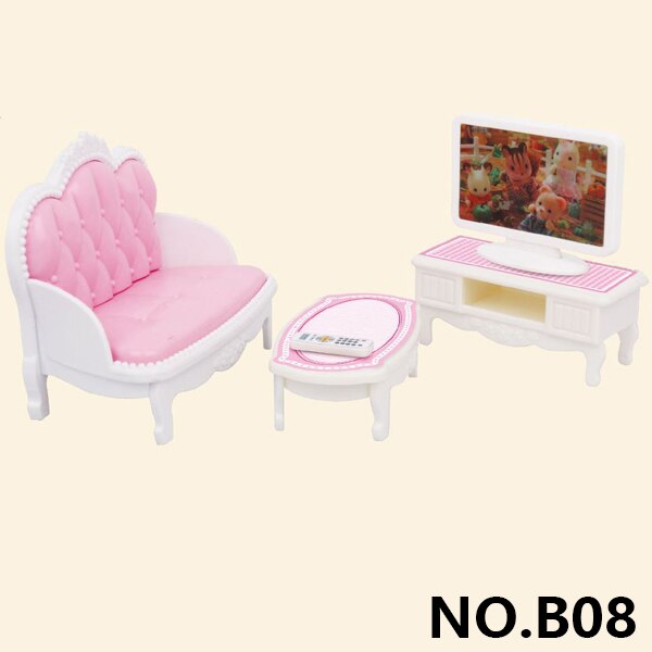 Forest Family Villa 1:12 Forest Happy Family Dollhouse Toy Doll Furniture DIY Miniatura Fluctuation Bed Sets Bath Toys Products: B08