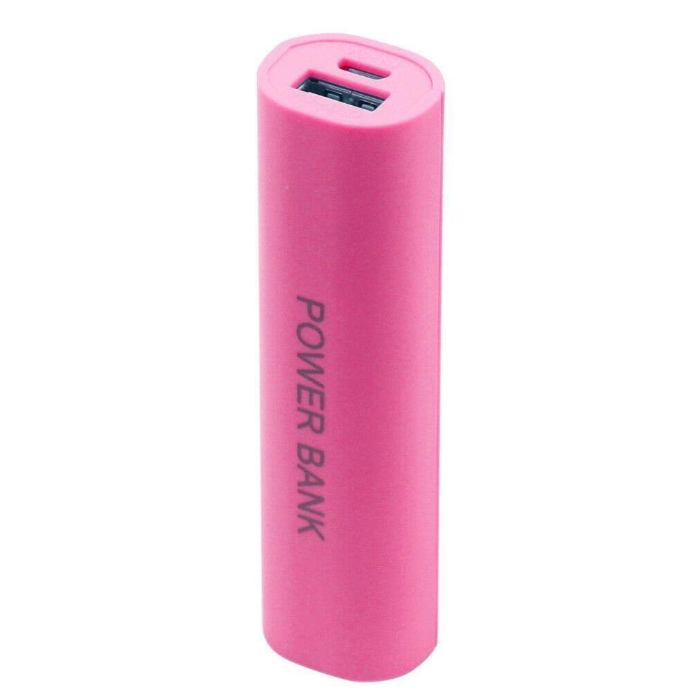 Portable Mobile USB Power Bank Charger Pack Box Battery x For 1 W7N4 Case 18650 C8J3: pink