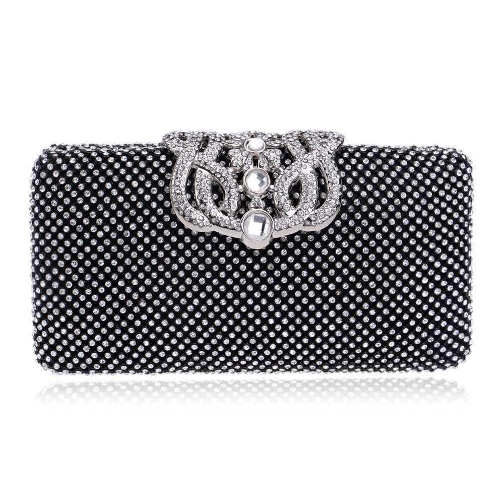 Neue Strass Quaste Kupplung Diamanten Perlen Metall Abend Taschen Kette Schulter Messenger Geldbörse Abend Taschen Für Hochzeit Tasche: Black