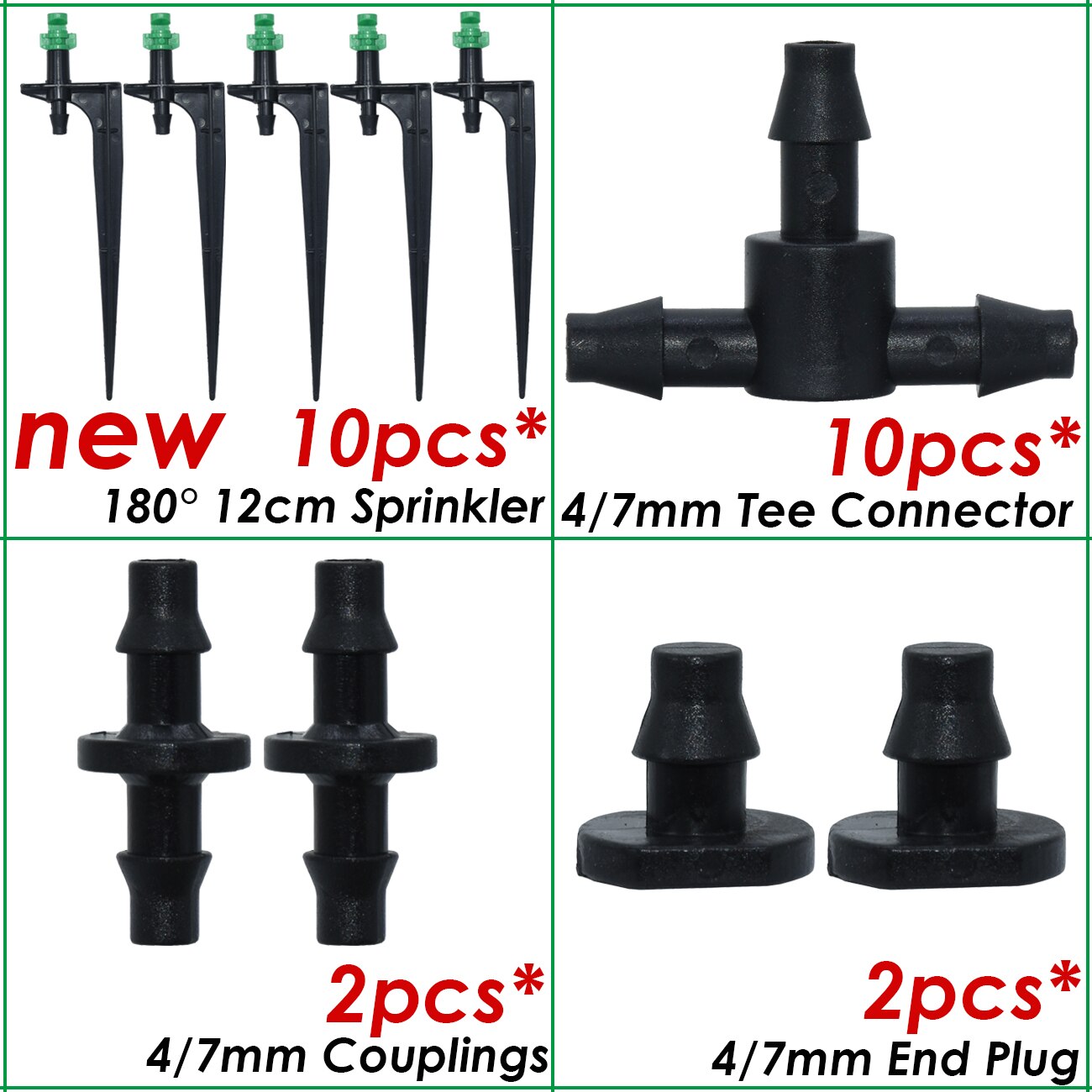 KESLA Garden Drip Irrigation Kit Micro Mist Spray Cooling System 4/7mm Hose Automatic Watering Sprinkler Dripper Tee Connector: light yellow