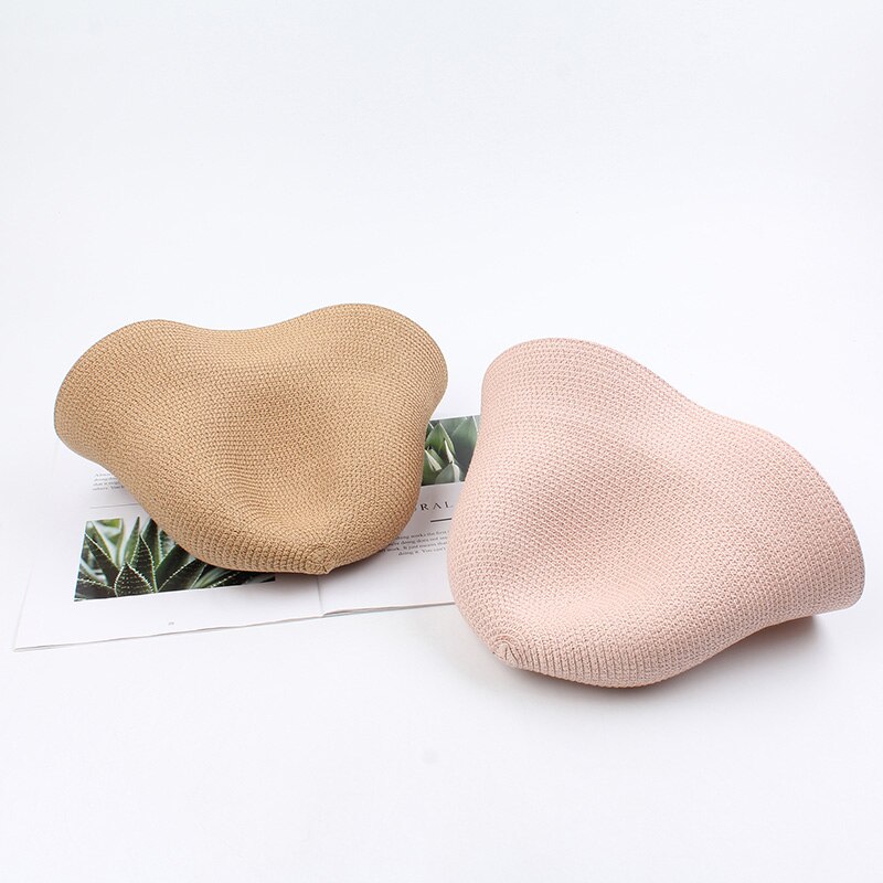 Boho strand rejse bucket cap kvinder sommer sol hat cloche stråhat vintage solid floppy panama hat