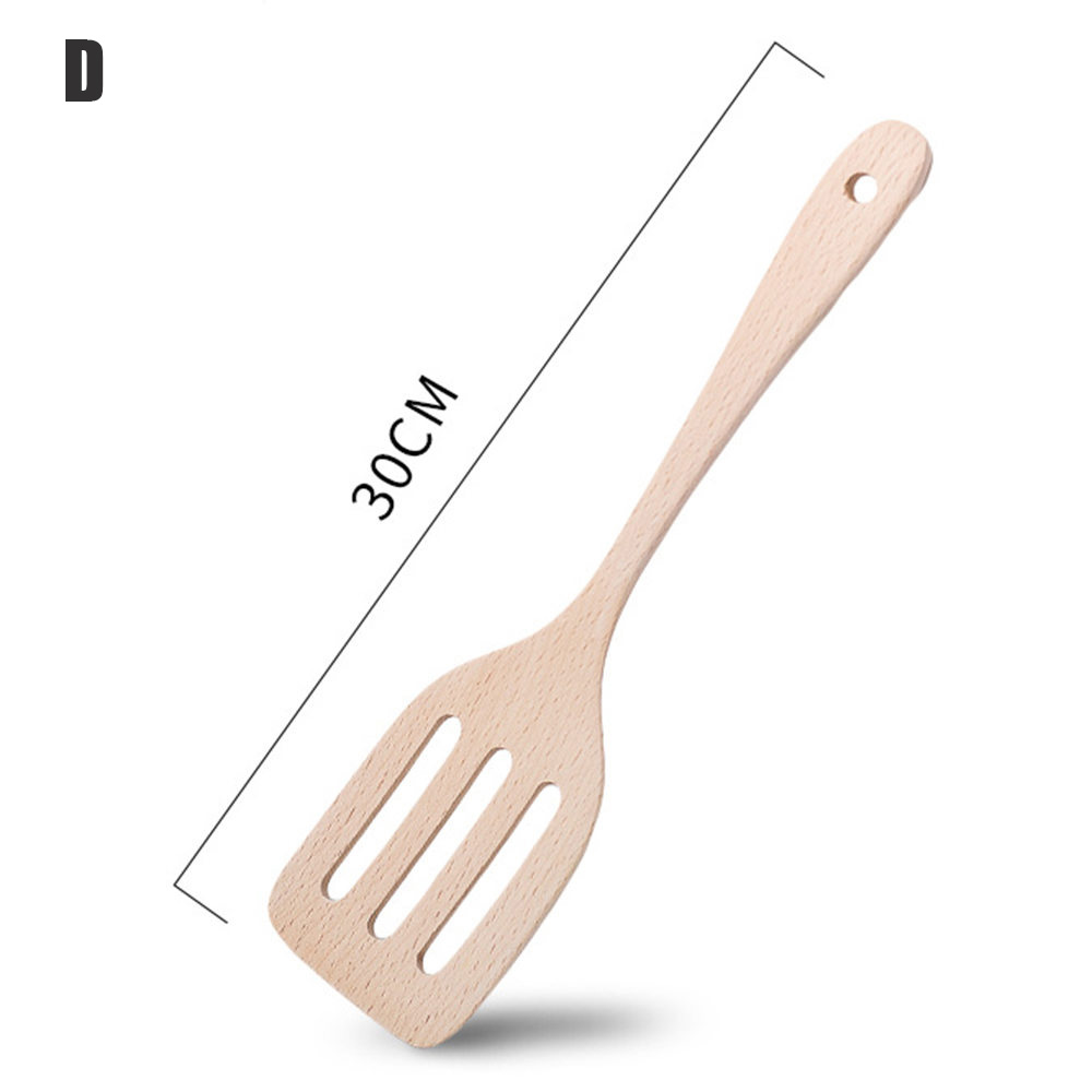 Espátula de madera para cocina, accesorios de cocina antiadherentes, herramientas de cocina, espátula para comida, utensilios de cocina, 1 ud.: D