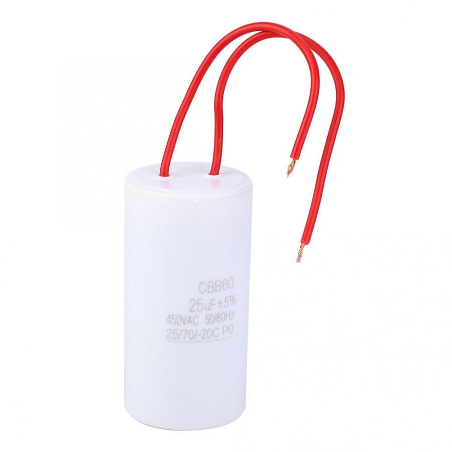 CBB60 Motor Run Capacitor Insert Starting Capacitor 25uF 450VAC for Home Electric Appliance