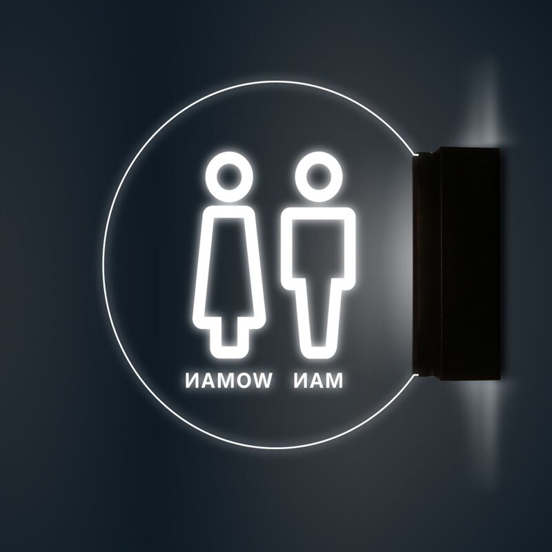 Wall Mounted LED Lighting Sign Illuminated washroom sign for Hotel Restaurant Home