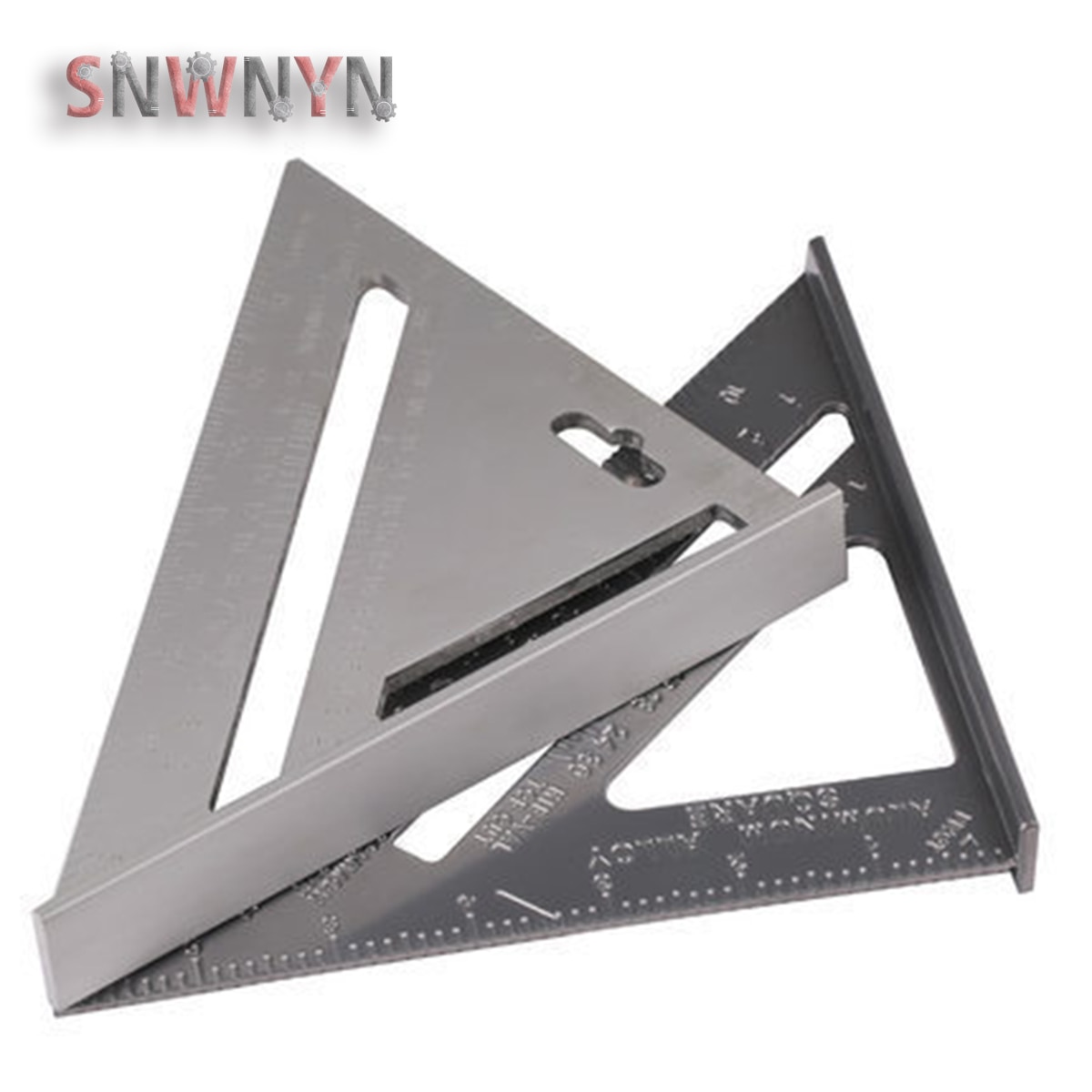 7" Triangle Square Ruler Aluminum Alloy Speed Protractor Miter For Carpenter Tri-square Line Scriber Saw Guide Measurement Tool