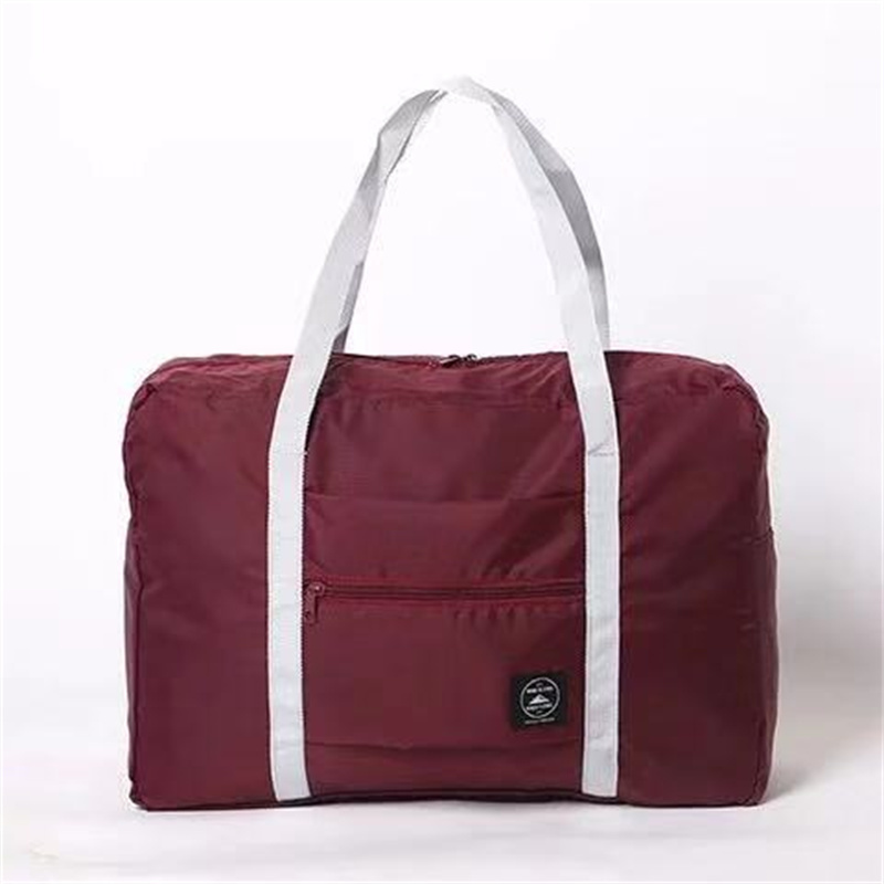 Bolsa de viaje plegable, bolsa de almacenamiento de viaje, bolsas de almacenamiento de viaje, equipaje de embarque, bolsos de ropa, Picnic, casa móvil, bolso grande: Borgoña