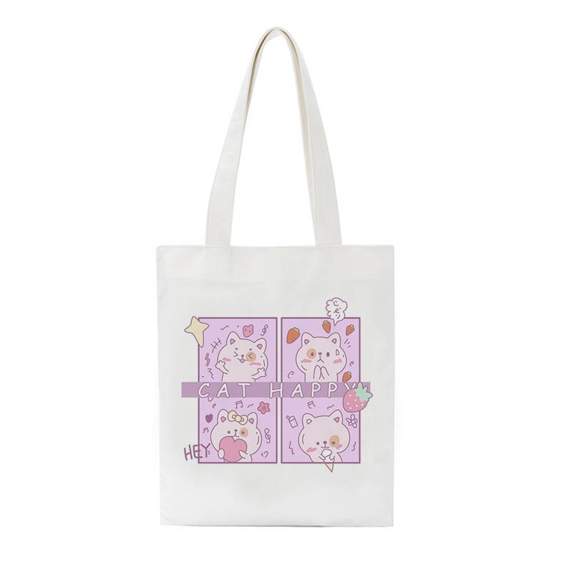 Corea Ulzzang montaña impresión de las mujeres bolso de la lona de las mujeres ocasionales bolsa de gran capacidad bandolera de dibujos animados Y2K las mujeres bolsas de compras: Bai01