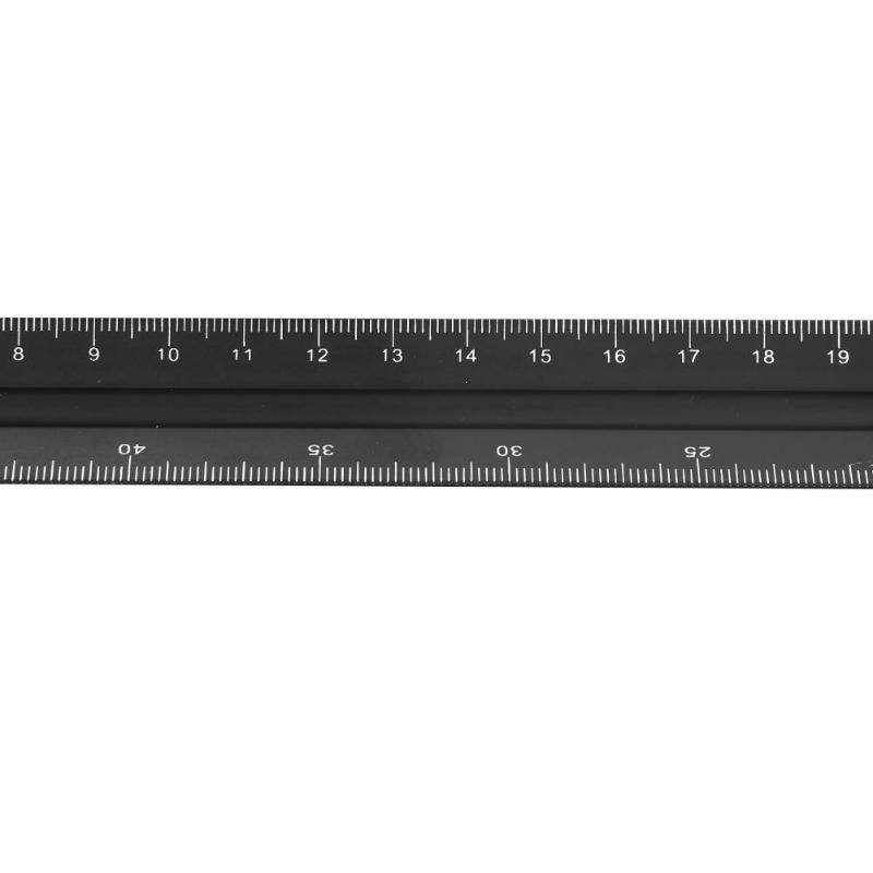 30cm architecte ingénieur technique Triangle échelle règle en alliage d'aluminium précis argent règle dessin outil à main accessoires