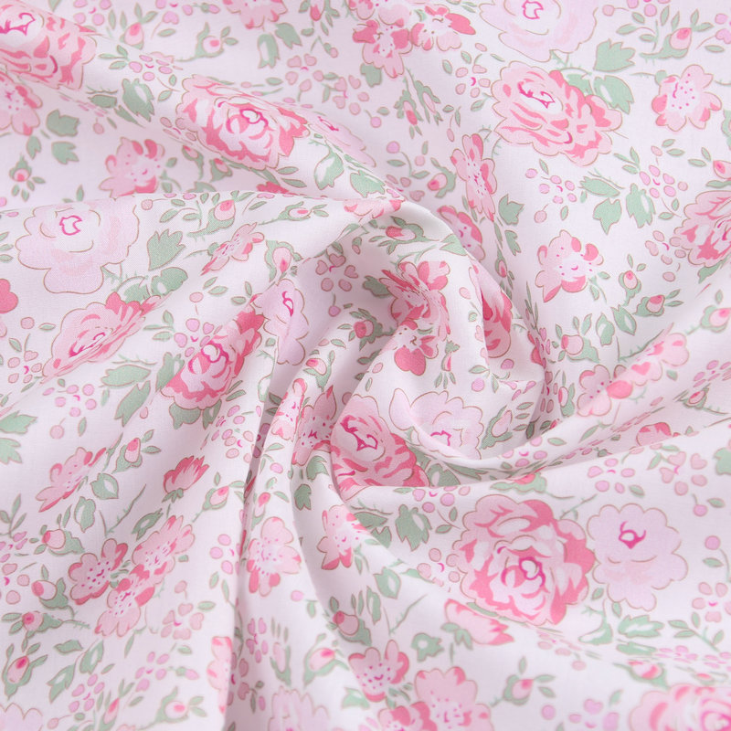 felicite pink color small flowers print liberty fabric floral London Liberty tana lawn cotton custom fabric for DIY handmade