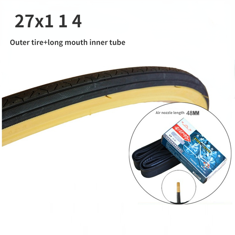 27 inch road bike 27*1 1/4 inner and outer tire 32-630 tire: Red