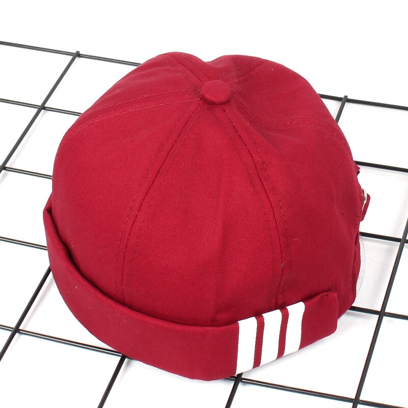 Gorros de algodón de verano para hombre, gorros de algodón multiusos, gorros de calle únicos urbanos, gorros portátiles Docker: Rojo