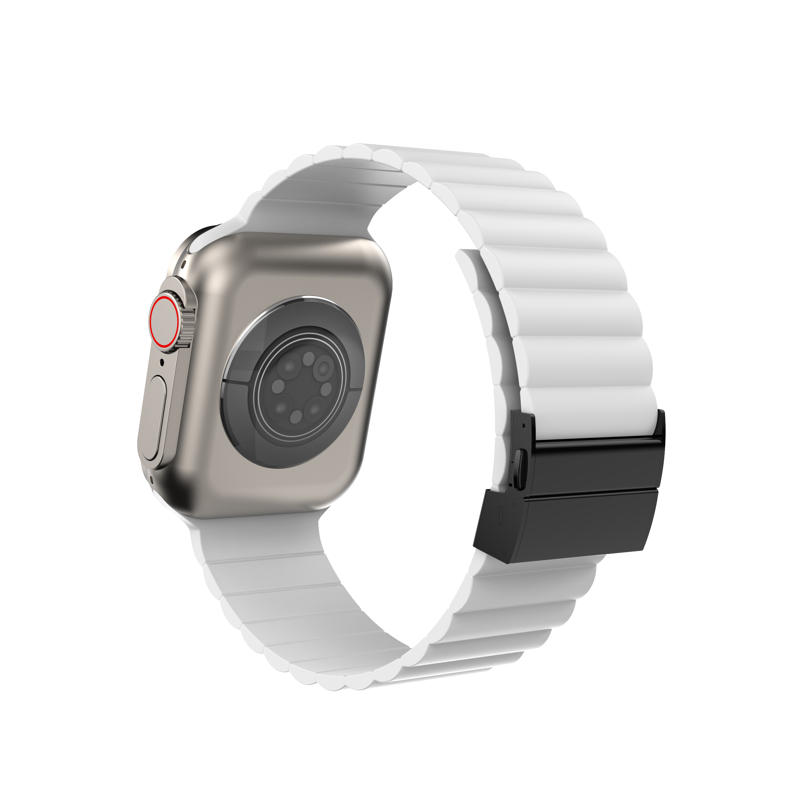 Siliconen band voor Apple Watch Band Ultra 2 49 mm 44 mm 45 mm 42 mm 41 40 mm Metalen gesparmband Iwatch Ultra 9 8 7 6 SE 5 4 Correa