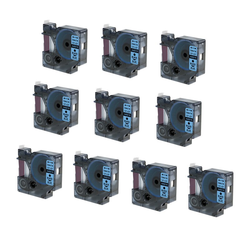 DYMO LM160 label machine English hand-held portable label printer LMR-160 stickers label printer 45013 45016 45017 45018 45019: black on blue