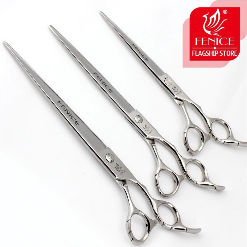 Fenice Professionelle 7.0/7.5/8.0/8.5/9,0 zoll Hund Pflege Schere 440C Gerade Schneiden Scher JP440 edelstahl