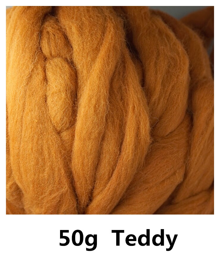 50g Super Snelle vilten Korte Vezel Wol in Naald Vilten wolvilt kleur Teddy nat vilten