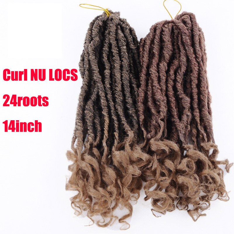 Nu Locs capelli intrecciati all'uncinetto ricci Ombre dea morbida Faux Locs estensione sintetica capelli africani per le donne