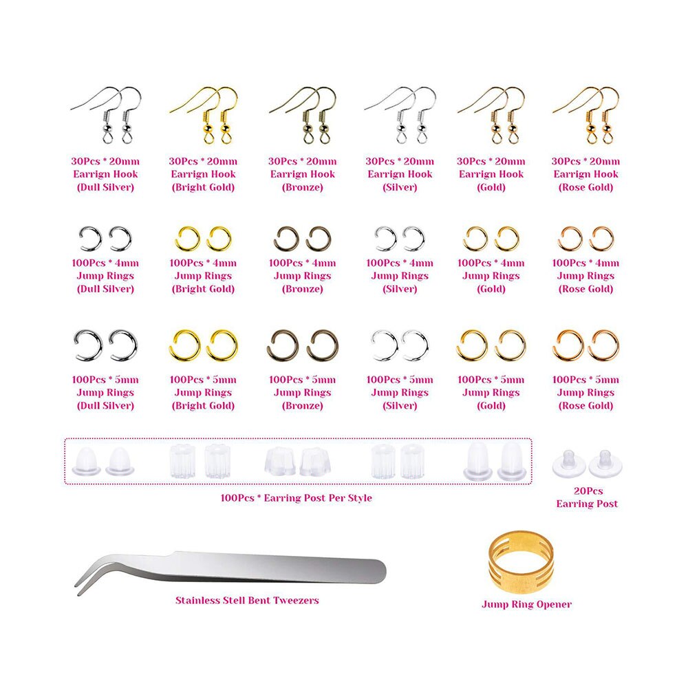 Earring Hooks Brass Rings Head Pins Clasp Supplies Kits For Jewelry Making DIY Jewellery Healthy And Environmentally