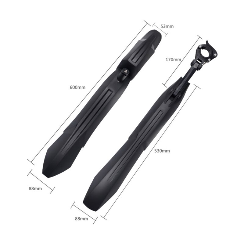 Guardabarros de bicicleta MTB 24 - 29 pulgadas guardabarros de rueda delantera/trasera accesorios de bicicleta práctico montaje Extra largo ancho