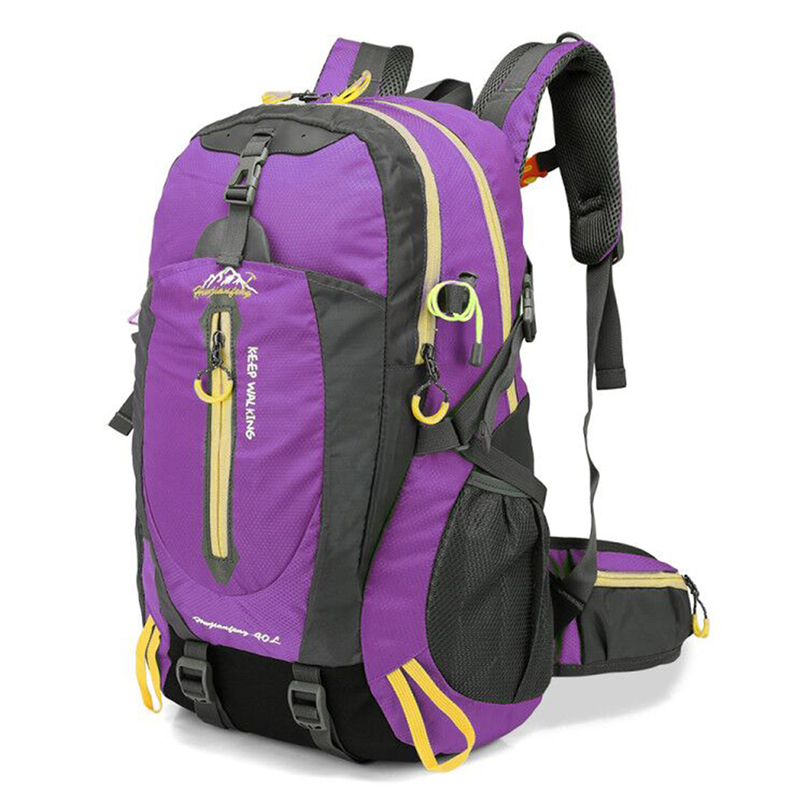 Mochila de viaje resistente al agua para hombre y mujer, bolsa de viaje para acampar, senderismo, portátil, mochila de día, Trekking, escalada, 40L: Color azul
