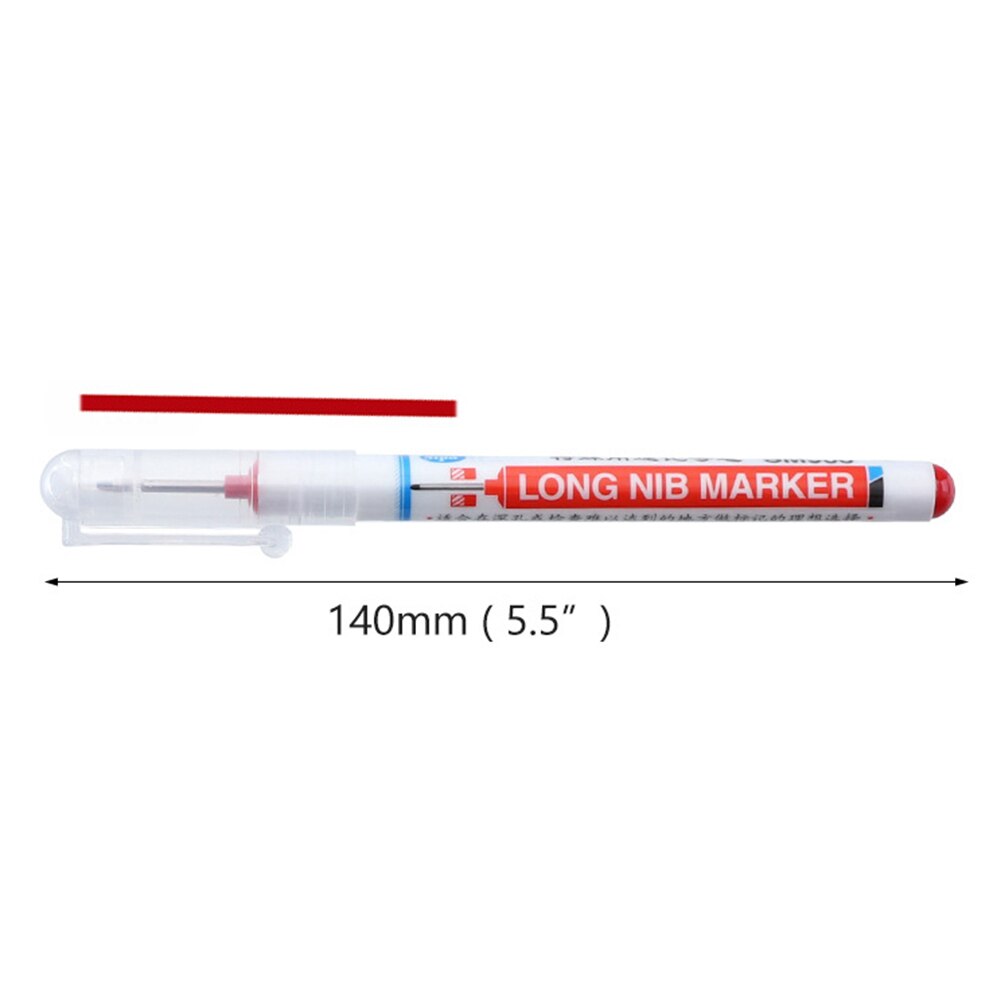 20mm Practical Long Nib Marker Pen Multi-function Woodworking Hardware Glass Wooden Marking Renovation Depth Marker Pens: Red