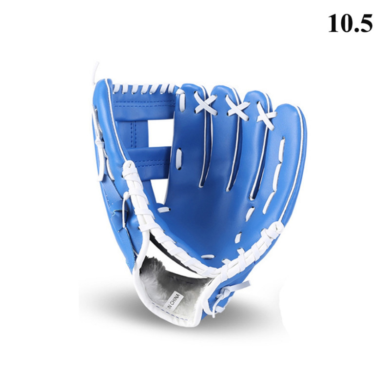 Udendørs sportsudstyr tre farver softball træningsudstyr baseball handske til voksen mand kvinde: Blå / 11.5 inches