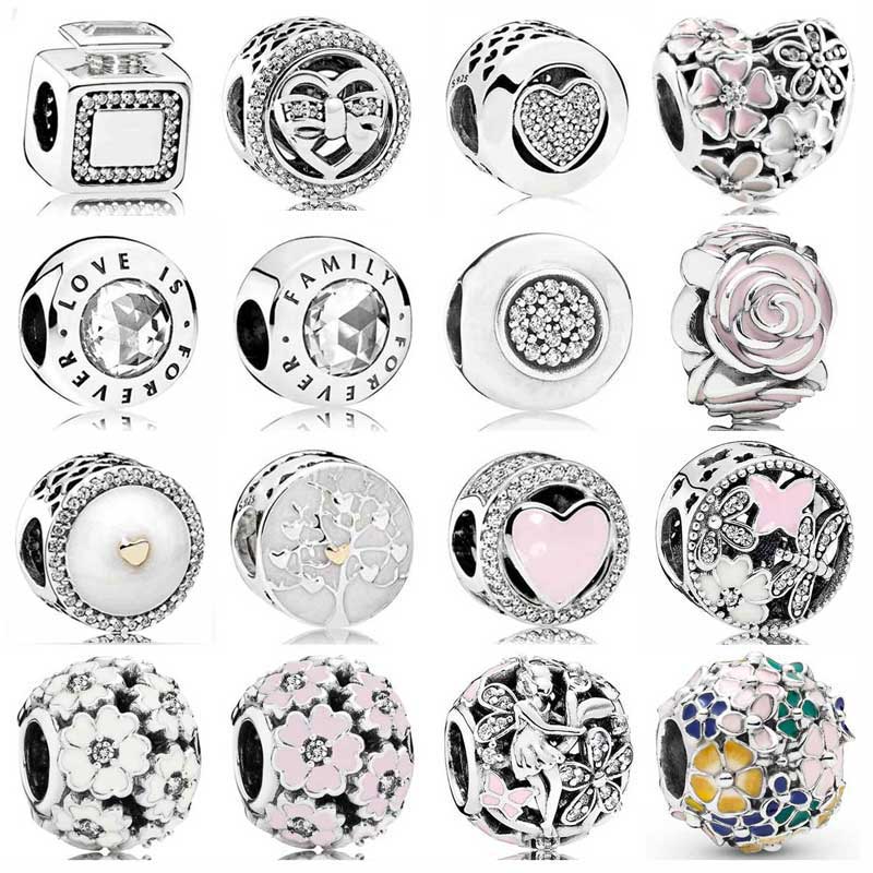 Ekte signatur duft primula eng familie kjærlighet er til alltid familietre perle 925 sterling sølv sjarm passe armbånd gjør-det-selv smykker