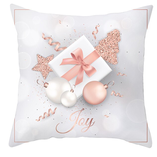 1 stk/parti pink guld julefest fersken skind 45 x 45cm pudebetræk juledag boligdekoration pude pudebetræk: 1 stk-t