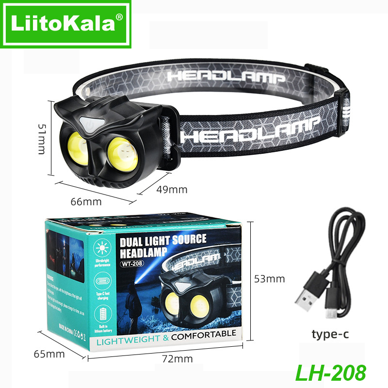 VeitoKala-Petit théâtre l lampe de sauna, LH-208 209, peut placer 1.2V, 1.5V, AAA extérieur escalade montagne tête portant lampe
