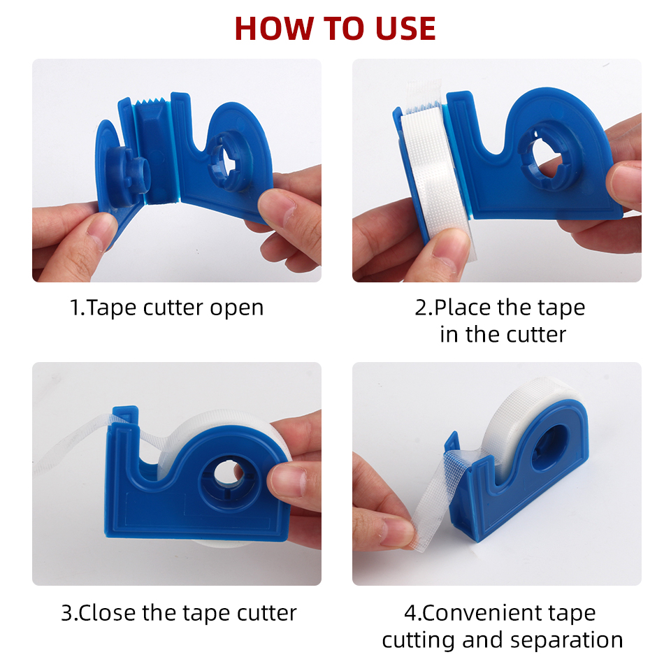 Blue Tape Cutter Dispenser Adhesive Tape Holder Plastic Holder Grafting Eyelash Tape Cutter For Eyelashes Extension Makeup Tools