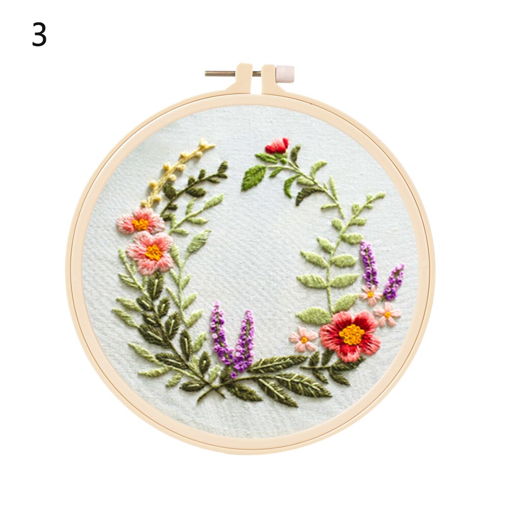 DIY Art Sewing Craft Circle Embroidery Kit Needlework Embroidery Cross Stitch Kits for Beginner Hand-stitched Home Decor: 3